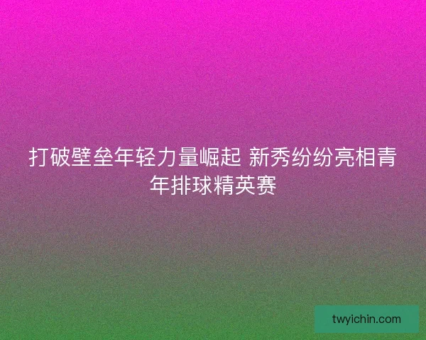 打破壁垒年轻力量崛起 新秀纷纷亮相青年排球精英赛 打破壁垒年轻力量崛起 新秀纷纷亮相青年排球精英赛